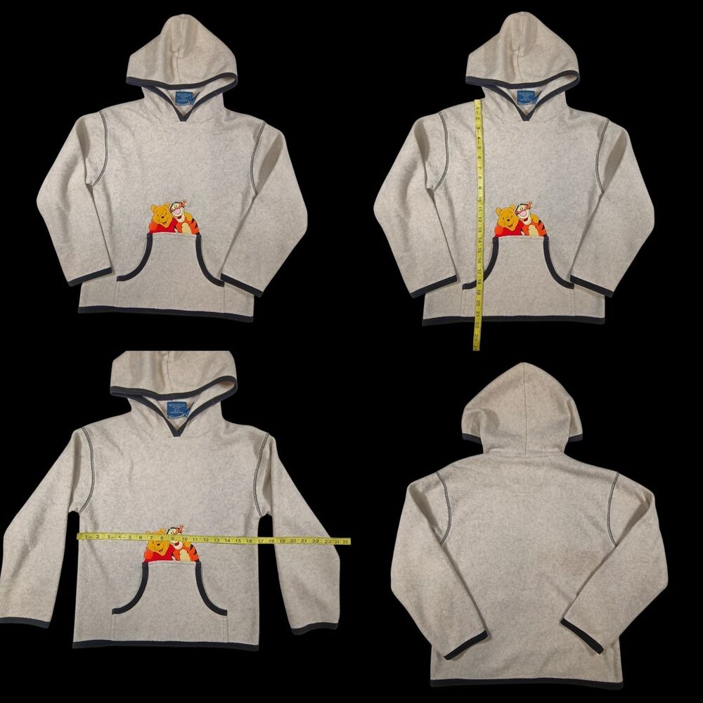 Y2K Vtg Disney Hoodie Winnie Pooh & Piglet Kidcore Streetwear Nostalgia Youth M